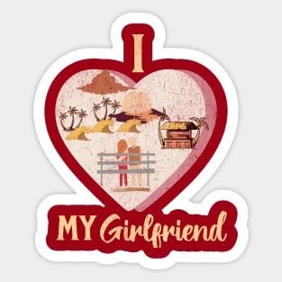 I love my girlfriend Valentine Sticker